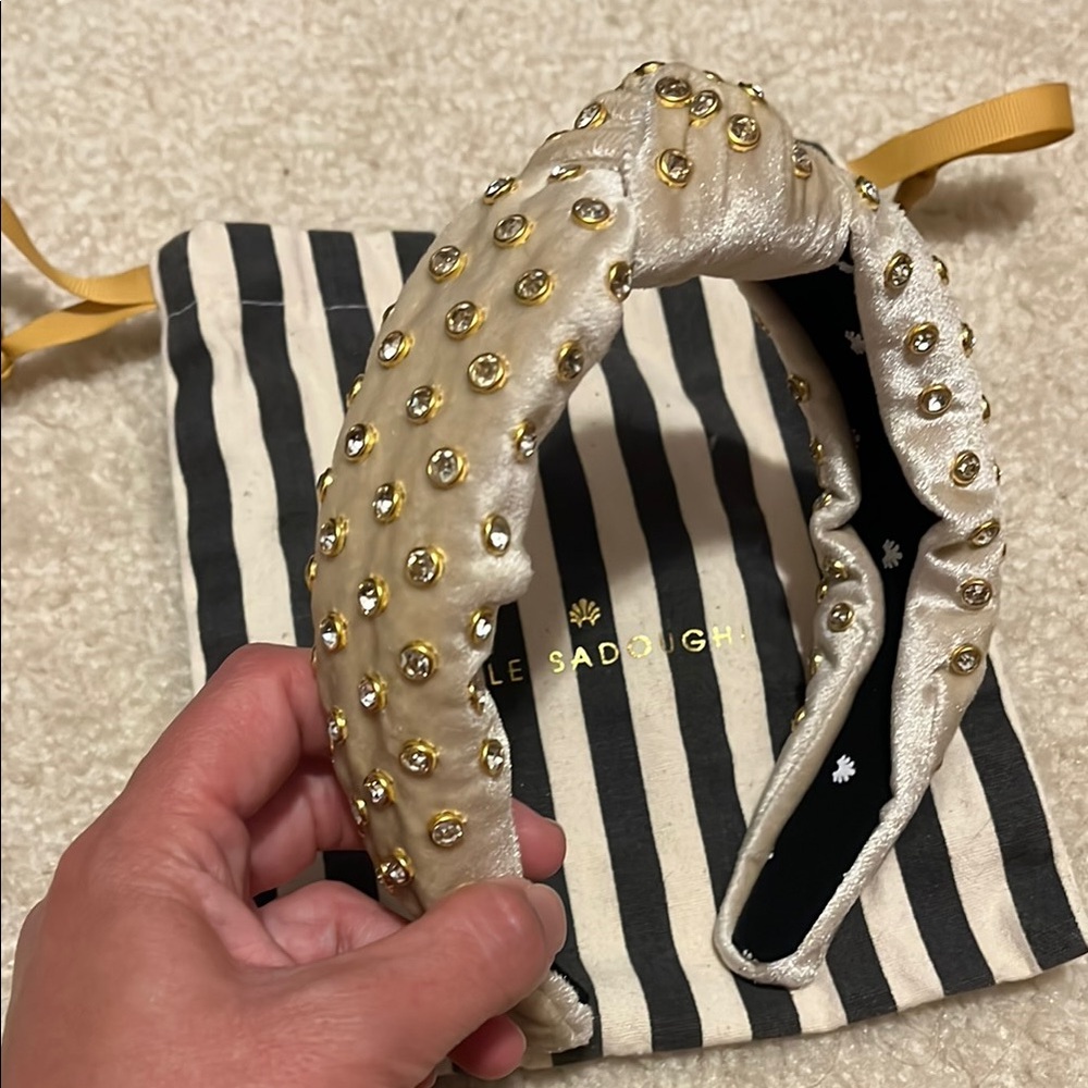 Crystal studded velvet headband
